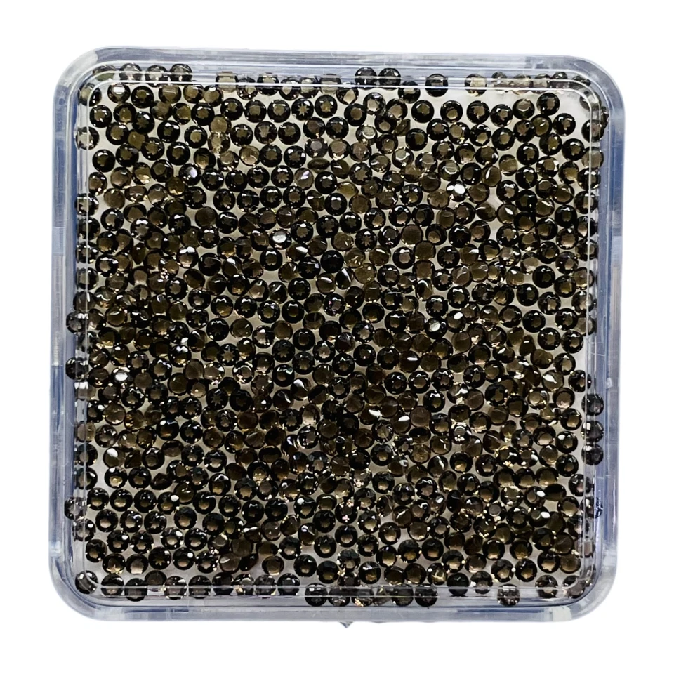 Lote de 500 piedras preciosas sueltas calibradas de cuarzo ahumado natural de 1,5 mm de corte redondo VVS Foto 2 de 4