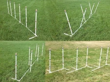 Set of 6 4-in-1 Dog Agility Weave Poles PLUS 3 Zippydogs Versatile Jumps!