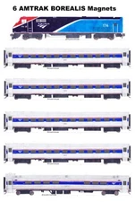 Amtrak Borealis Train 6 magnets by Andy Fletcher