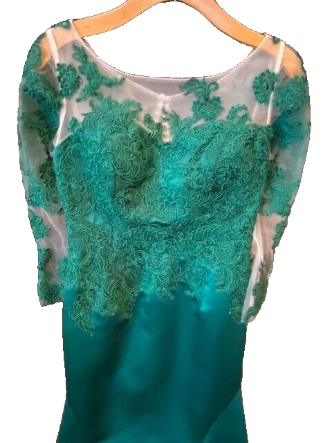 JJs House Bridesmaid/Evening Dress SatinLace Emerald Green sz.6  MermaidHollywood | eBay