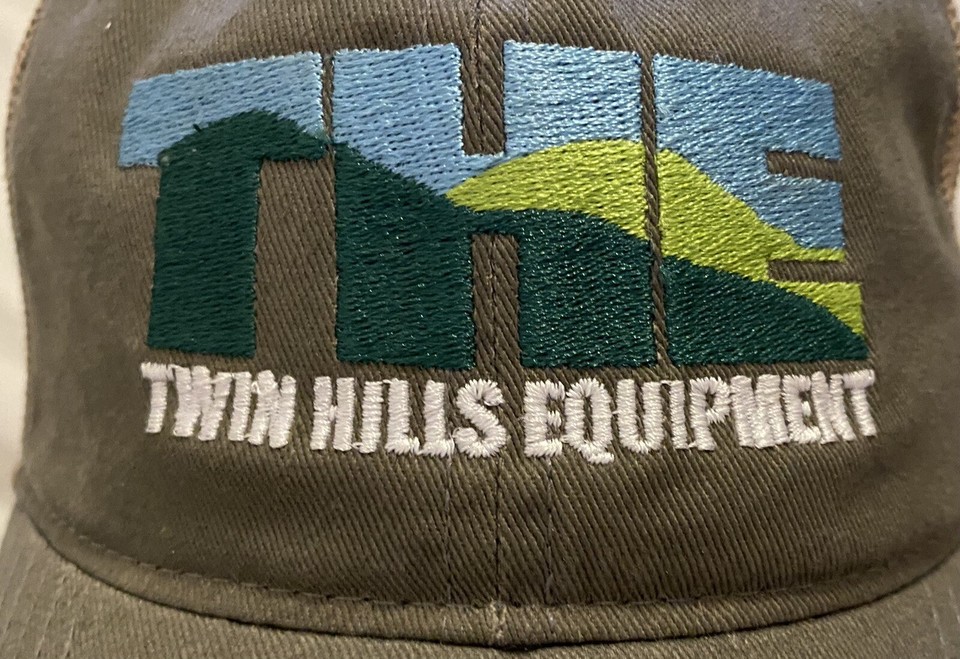 Twin Hills Equipment New Holland Agriculture Green Beige Hat Cap Mesh