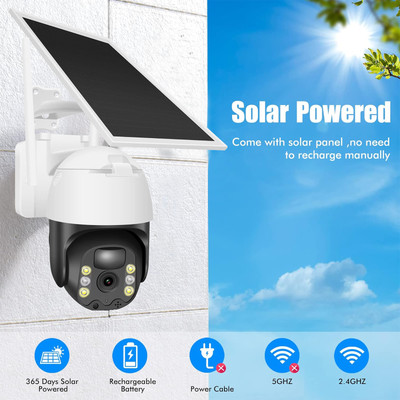 2MP PTZ Solar Überwachungs kamera  drahtlose WiFi Solar kamera im Freien lot