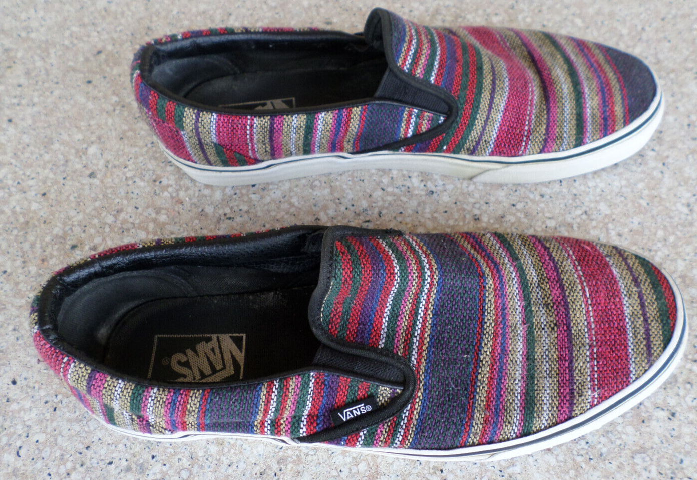 VANS Striped Fabric Loafers for Men - Colorful Design in Size 11-image