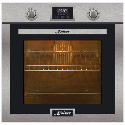 Kaiser EH 6323 Einbaubackofen Edelstahl 79L 10 Fkt. Drehspieß Grill Pizzafunkt.