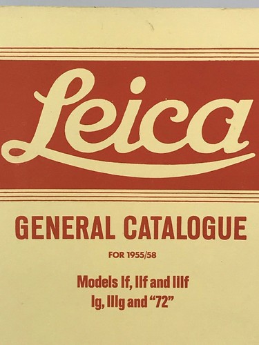 LEICA General Catalogue for 1955-1958 Models lf, llf, and llf, lg, lllg, and 72 - Picture 2 of 7