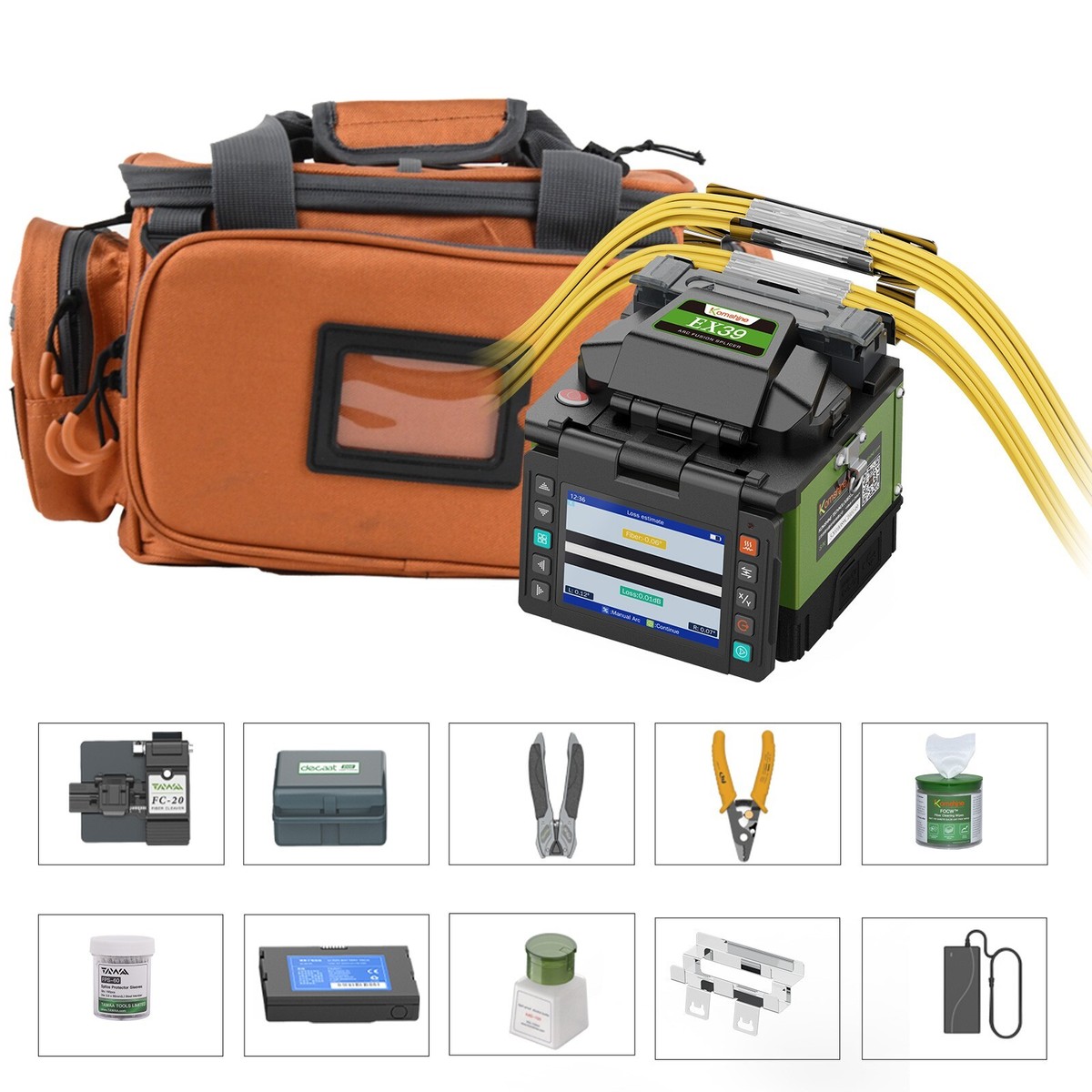 Fttx Mini Fiber Optic Fusion Splicer Komshine EX39 with One Pair