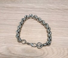 Rolo Welded Chain Bracelet Silver Tone 40g Vintage Style Christmas Gift