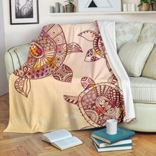 Turtles Blanket Throw Fleece Cozy Couch Sofa Plush Adult Kid Bedding Gift