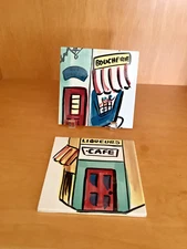 VINTAGE JARU CALIFORNIA CERAMIC TILES DEPICTING FRENCH SCENES