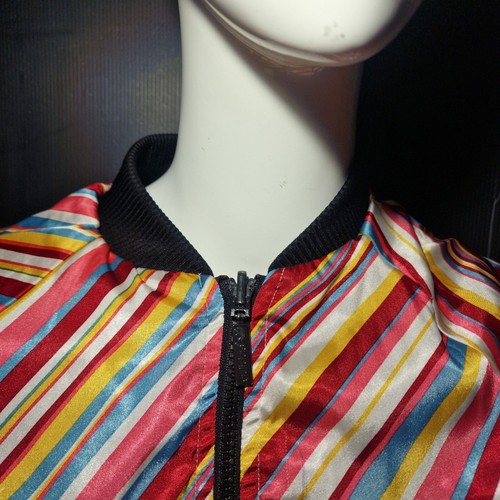 Adidas Women's Small Reversible Full Zip Multicolour Striped Jacket Zip Pockets - Picture 5 of 14