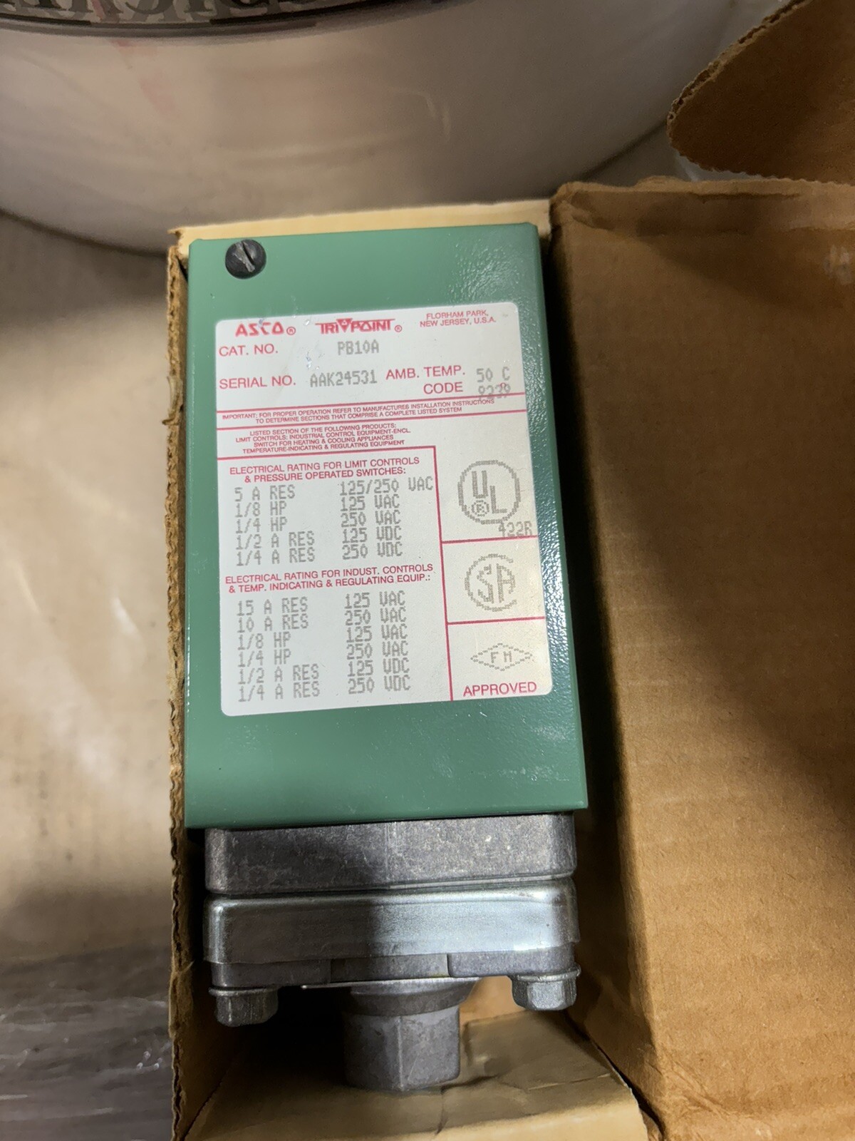 ASCO PB10A PRESSURE SWITCH RF10A11 AAK23871 eBay