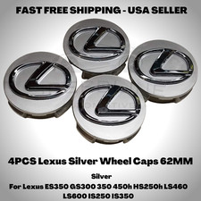 2006-2020 Lexus Silver Center Caps 62mm Hub Caps 2.5 Fits All Lexus Models