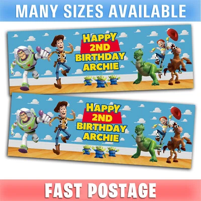 Toy Story D1 Personalised Banner Party Paper Birthday Game Boys Girls Movie Buzz