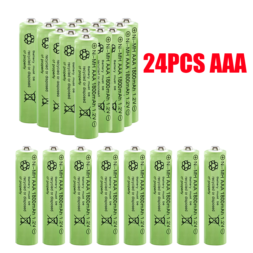 AAA Rechargeable 1800mAh Batteries with Charger 4-24 Pcs USA Power-image