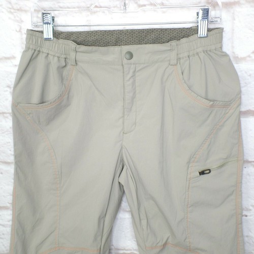 COLUMBIA Girl's Size L Beige Crop Capri Omni-shade Pants Hike Casual - Picture 2 of 8