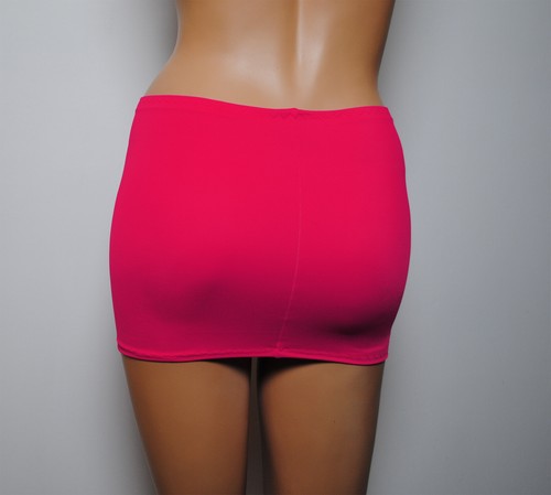 Mini Skirt Micro 4-6 Cerise Pink Stretch Very Short Party Clubwear Bodycon M109 - Picture 3 of 10