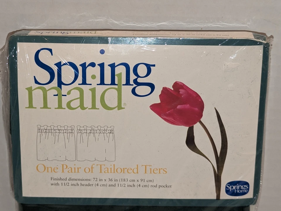 Un par de cortinas vintage Spring Maid a medida - verde cazador 36" Foto 2 de 4