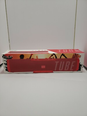 Tech2 Tube Wireless Bluetooth Red Speaker 5+ Hours & Party Mode NEW