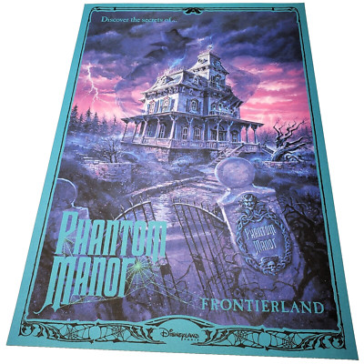 Phantom Manor Poster Disneyland Paris Authentic Disney Lithograph Print 12x18