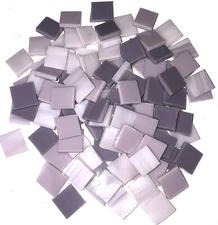 100 1/2" Purple Mix Handcut Stained Glass Mosaic Tiles