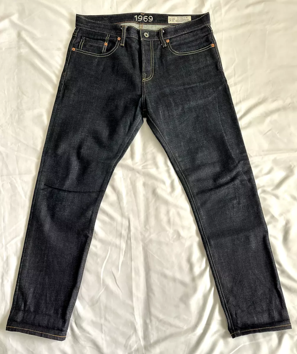 Gap Japanese Raw Skinny Selvedge Denim Jeans Men s size 33 hemmed