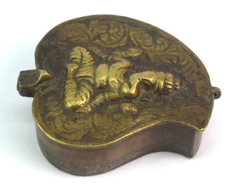Vintage Ganesha Figure Vermillion Box – Religious Chapel Decorative. G65-36 - 第 1/9 張圖片