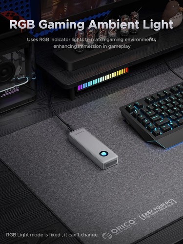 ORICO RGB 40Gbps External Portable 4TB/2TB/1TB Solid State Drive NVMe PSSD - Picture 6 of 9