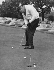 golfer Bill Collins practises for his first Ryder Cup match - 1961 Old Photo 1