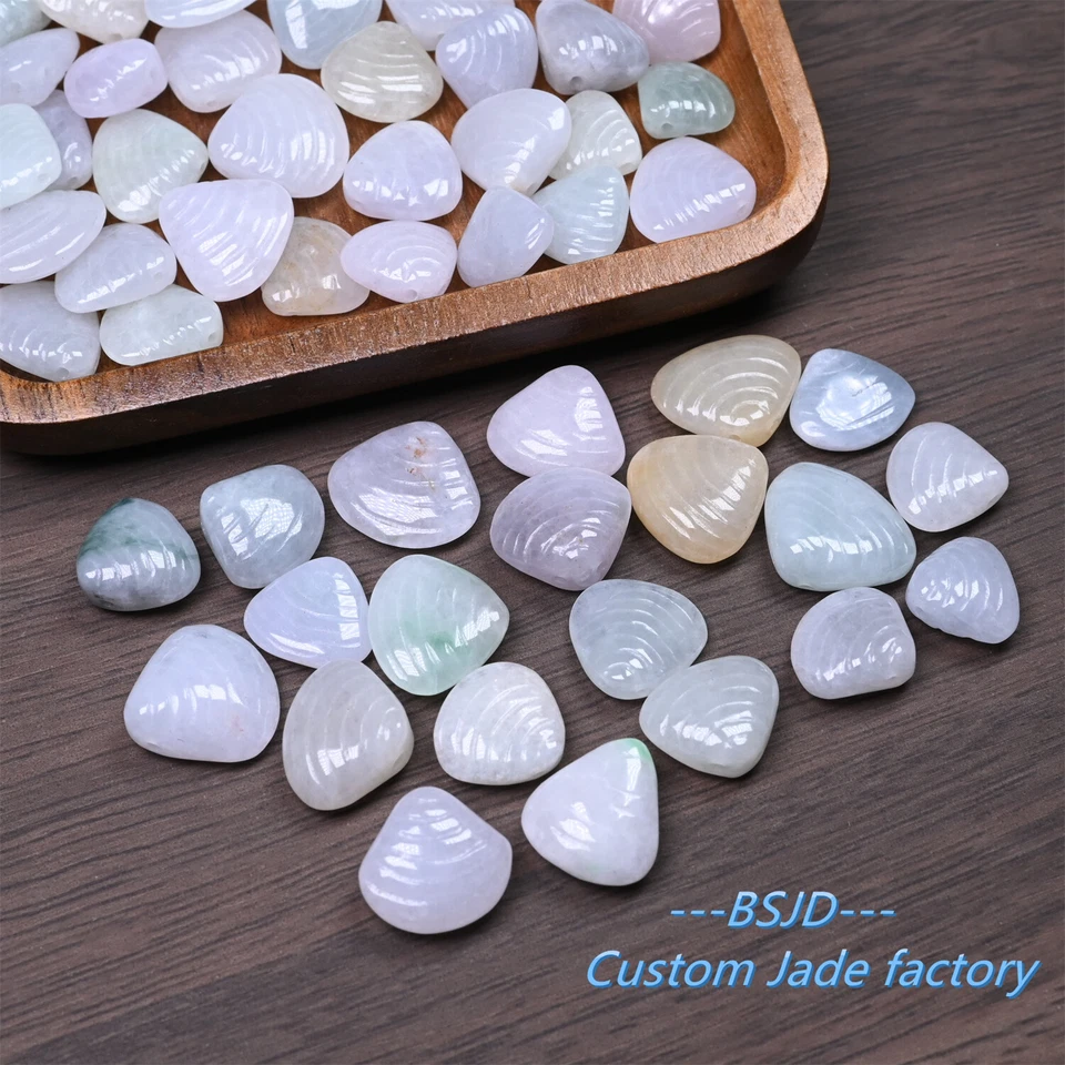 Wholesale Grade A Jade Burma jadeite Beads pearl Shell bead Type Ice Jadeite - Image 4 of 4