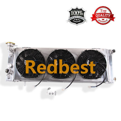 3 Row Alu Radiator Shroud 9''Fan Fit Jeep 1991-2001 Cherokee XJ 2.8L V6 AT#1193