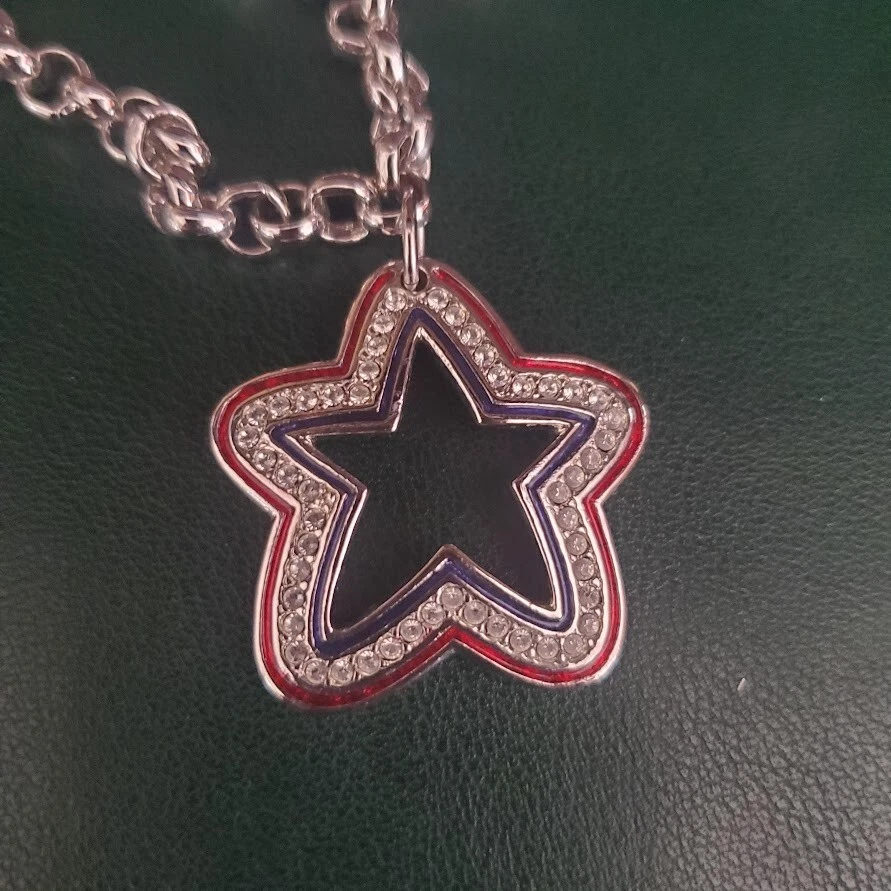 Pulsera Swarovski Chapada en Rodio Rojo Azul Esmalte Estrella Dije Cisne Firmado MAGA Foto 2 de 4