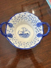 Delft Ware Bonbon Dish, Holland Collection, Hostess Gift, Windmills, Candy Dish