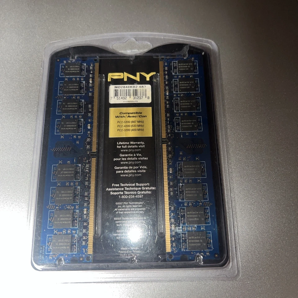 PNY PC2-5300 2 GB SO-DIMM 667 MHz DDR2 SDRAM Memory (MN2048SD2-667) - Image 2 of 2