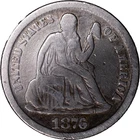 1876-CC 10c Seated Liberty Dime - Carson City ~ VG Details