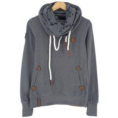 Nak aetano Hoodie Pullover Women Hooded Sweatshirt Gray Cotton Dg8 Size XS