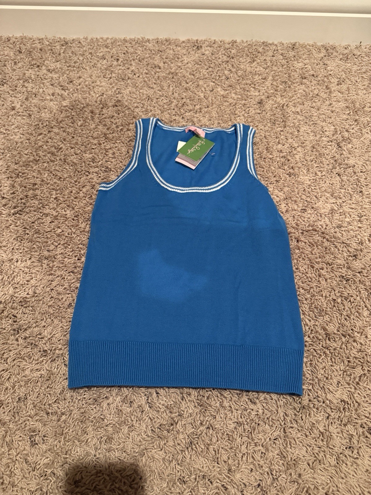 NEW Lilly Pulitzer Women's Blue Sleeveless Sweater Tank Top, Size XS