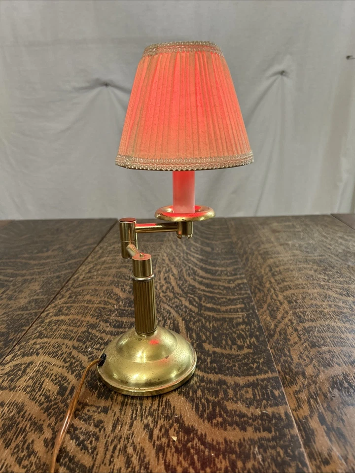 Vintage Mid Century Modern Swing Arm Desk Lamp 8” Tall Working Condition - Image 2 of 4