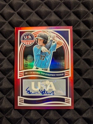 Ethan Holliday 2024 Panini USA Baseball Stars & Stripes Red Auto 