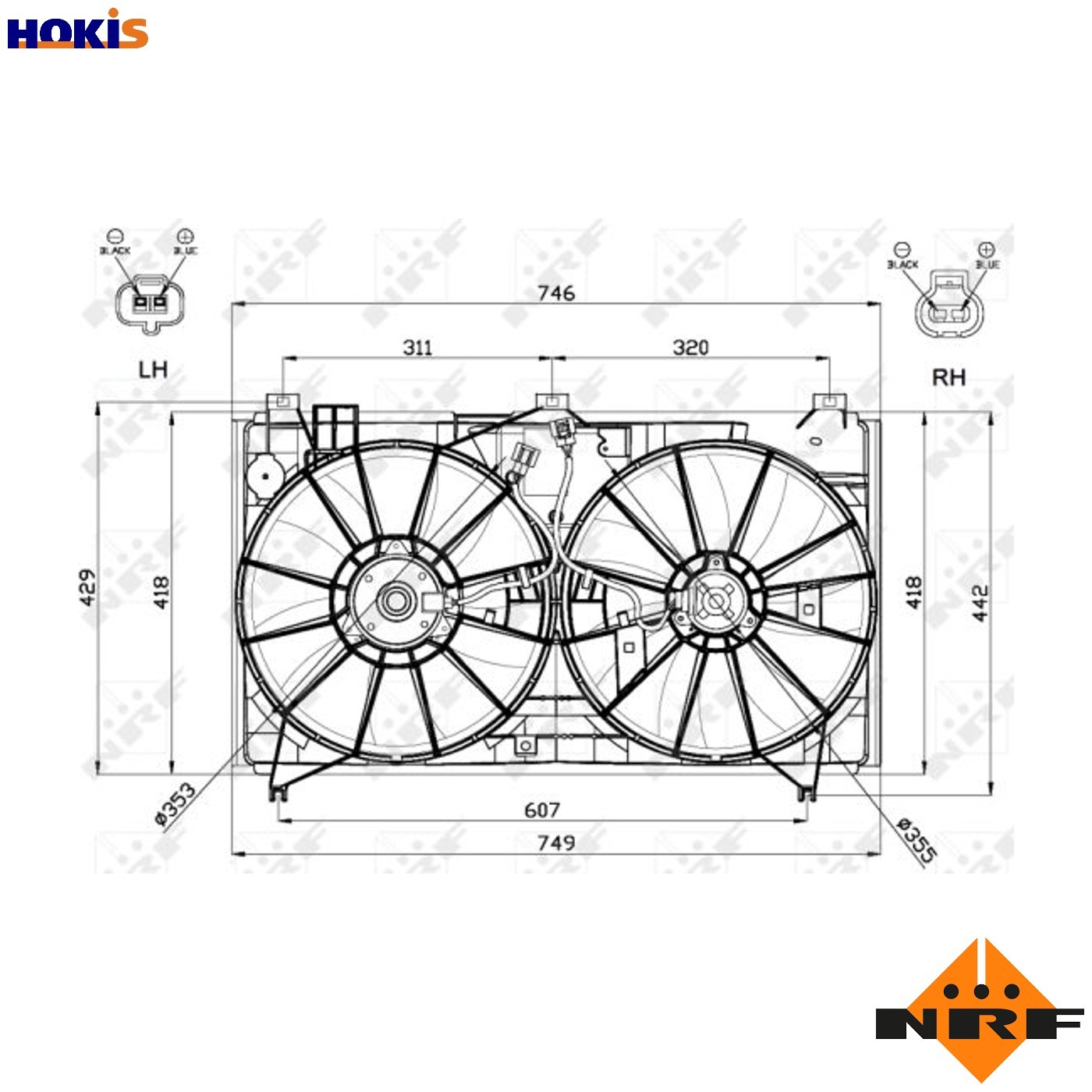 FAN ENGINE COOLING 47580 FOR 2GR-FSE 3.5L 6cyl 3UZ-FE 4.3L 8cyl