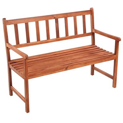 Outdoor Patio Bench Wooden Garden Bench with Cushion Solid Wood Acacia vidaXL