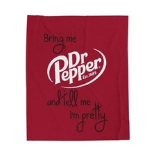 Dr Pepper Soda Logo Plush Flannel Blanket Soft Cozy Throw