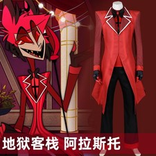 Hazbin Hotel Cosplay ALASTOR Costume Adult Red Outfit Wig