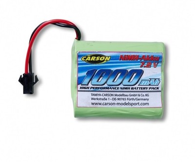 Carson 500608276 - 7,2V/1000mAh NiMH JST 108049/50/51 - Neu