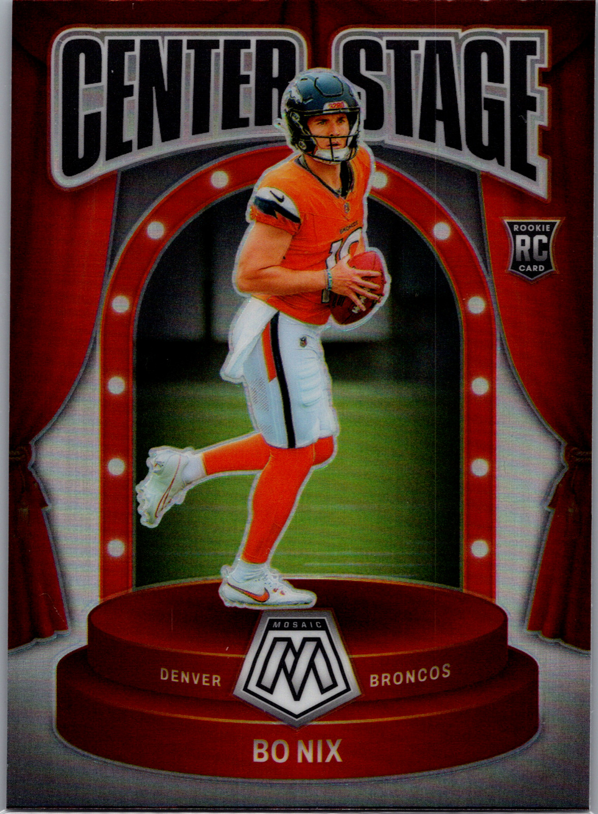 2024 Panini Mosaic - Center Stage Bo Nix #12 Silver Prizm (RC)