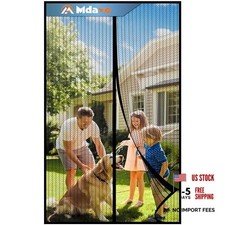 Magnetic Screen Door, Keep Bugs Out, Pet  Kid Fit Door Size 36 x 80 Inch Black