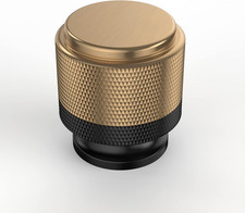 10 Pack Matte Black and Champagne Bronze Kitchen Knurled Cabinet Knobs Dresser K