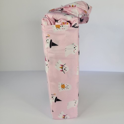 Halloween Pink White Cute Ghosts Boos & Bones FULL 5pc Sheets Set Girls Bedding - Picture 9 of 11