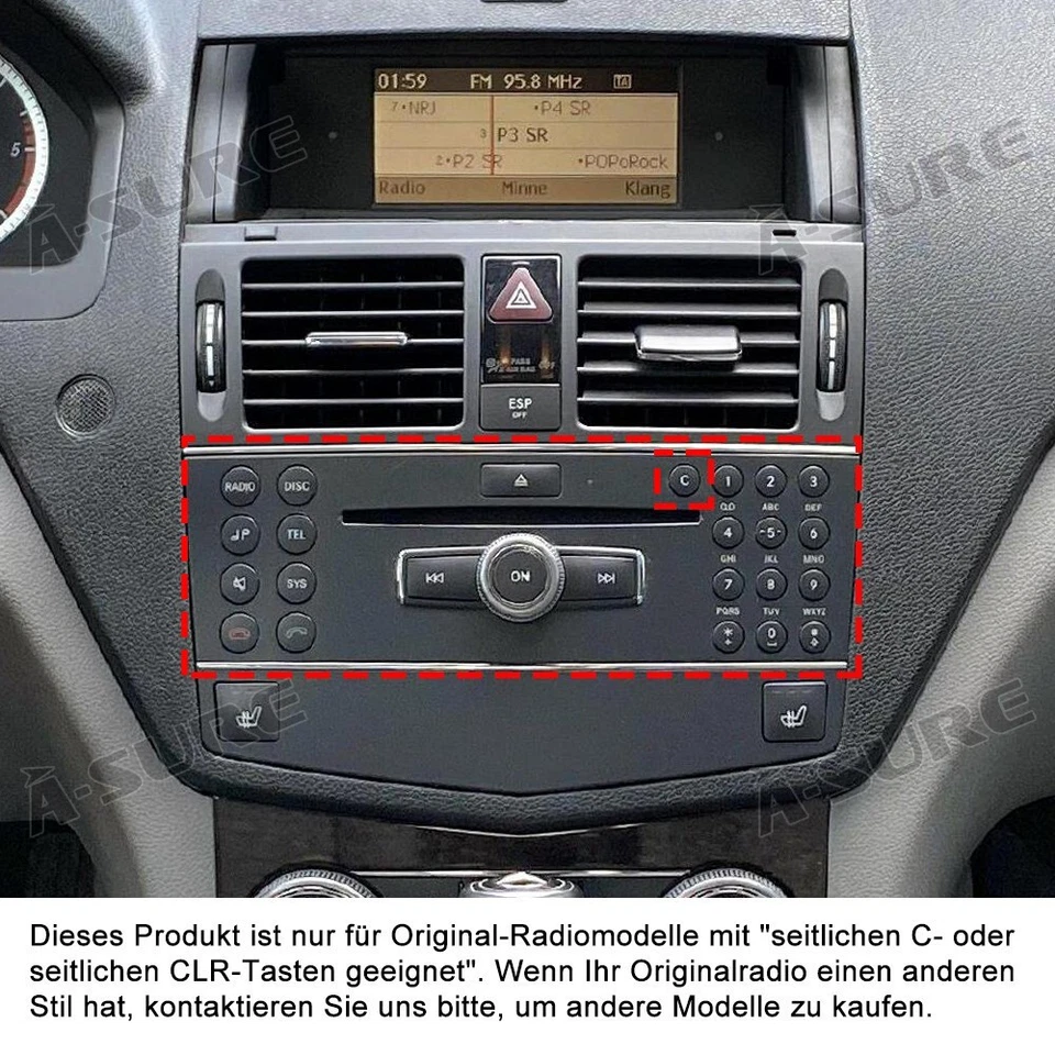 4+64GB Android 15 Autoradio Carplay Für Mercedes Benz C Klasse W204 S204 NTG 4.0 - Bild 2 von 4