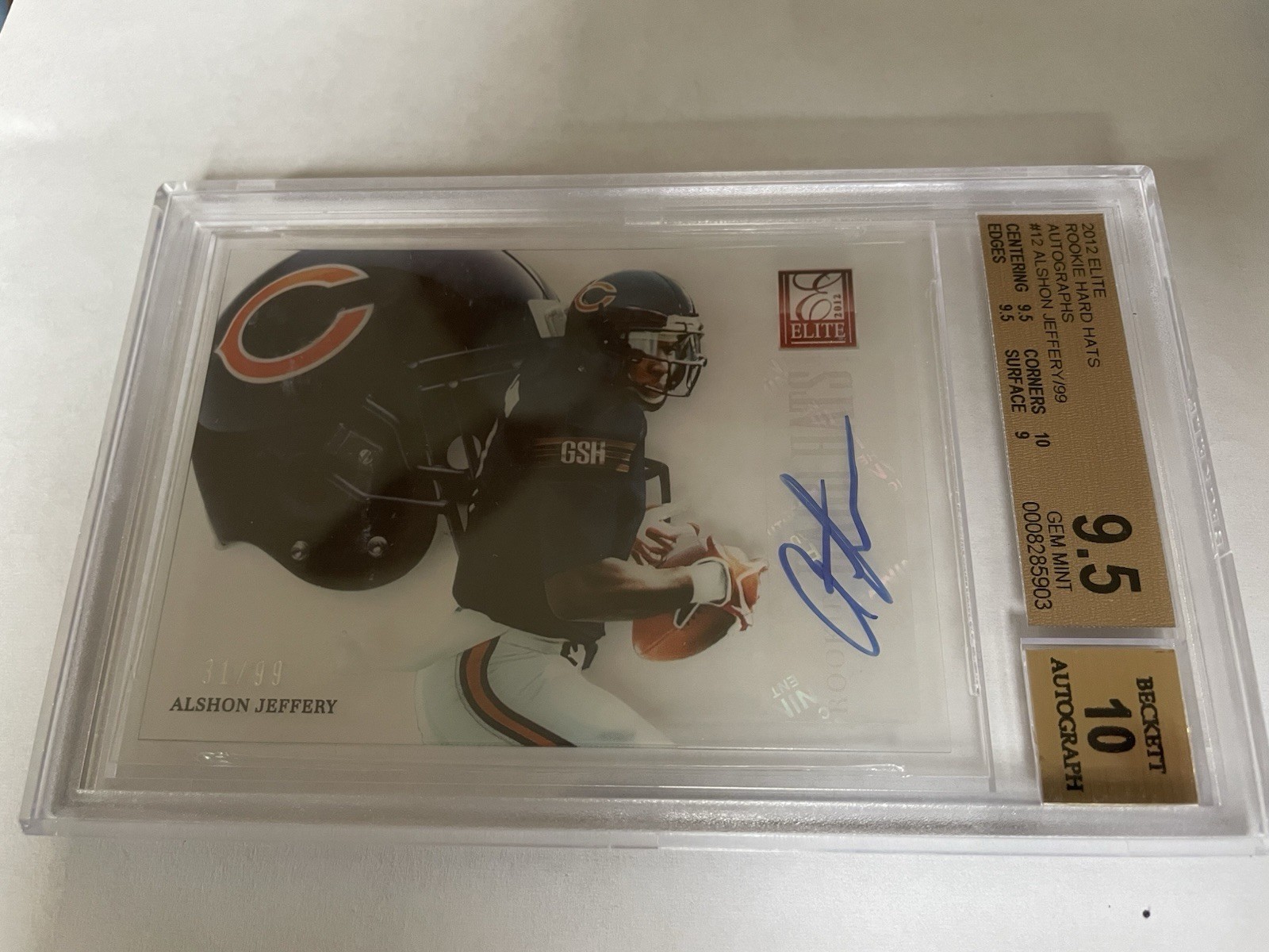 Alshon Jeffery Panini Elite Hard Hats Signatures #12 Base