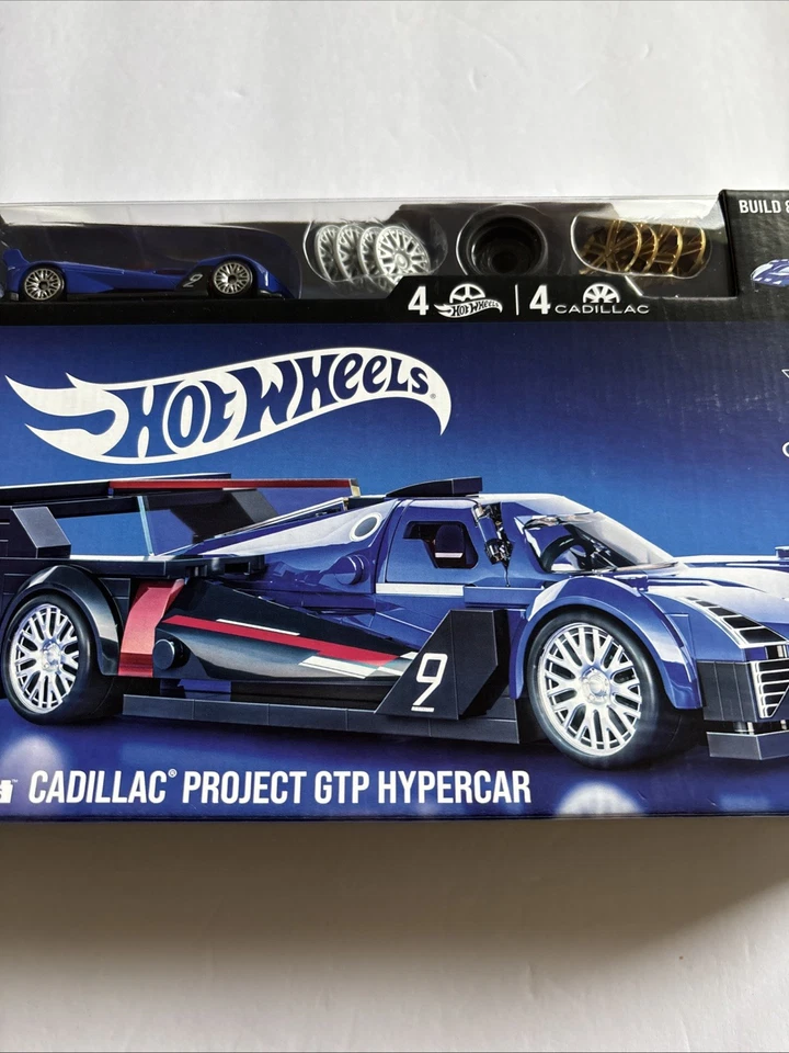 Mattel Brick Shop Hot Wheels Cadillac Project GTP Hypercar Build Toy 1:32 + 1:64 Foto 4 de 4